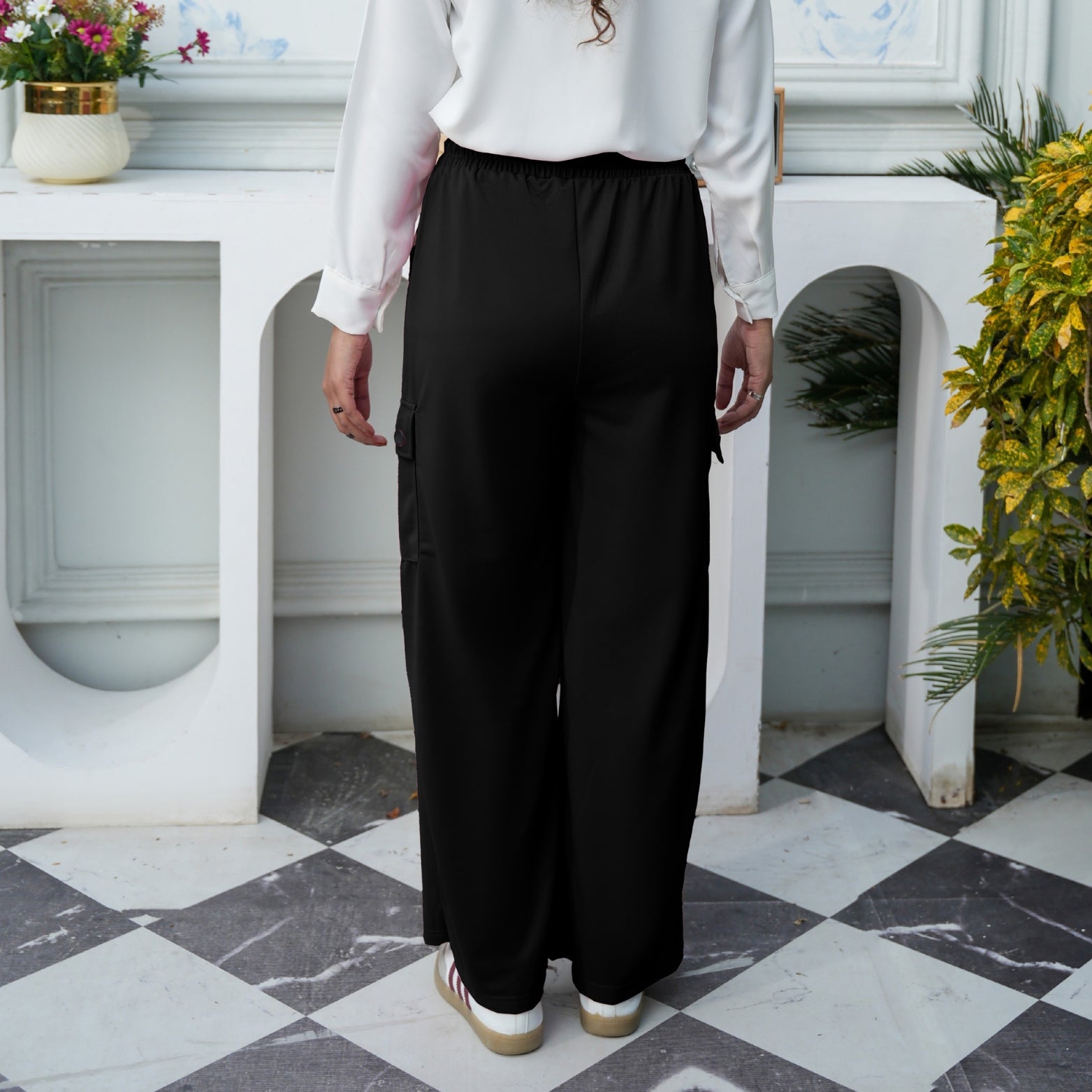Cherry Chics High-Waisted Utility Cargo Trousers