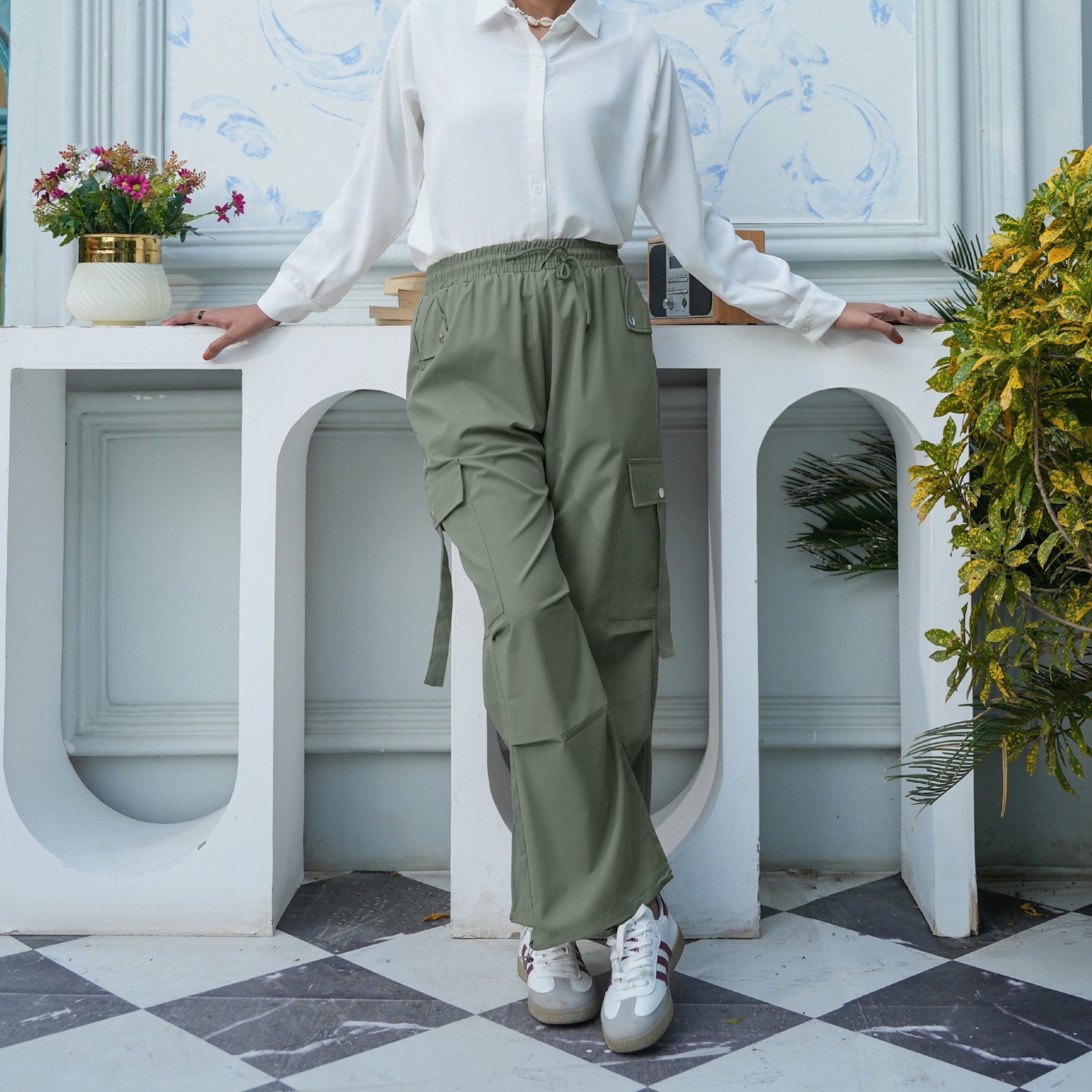Cherry Chics Urban Utility High-Waisted Cargo Trousers