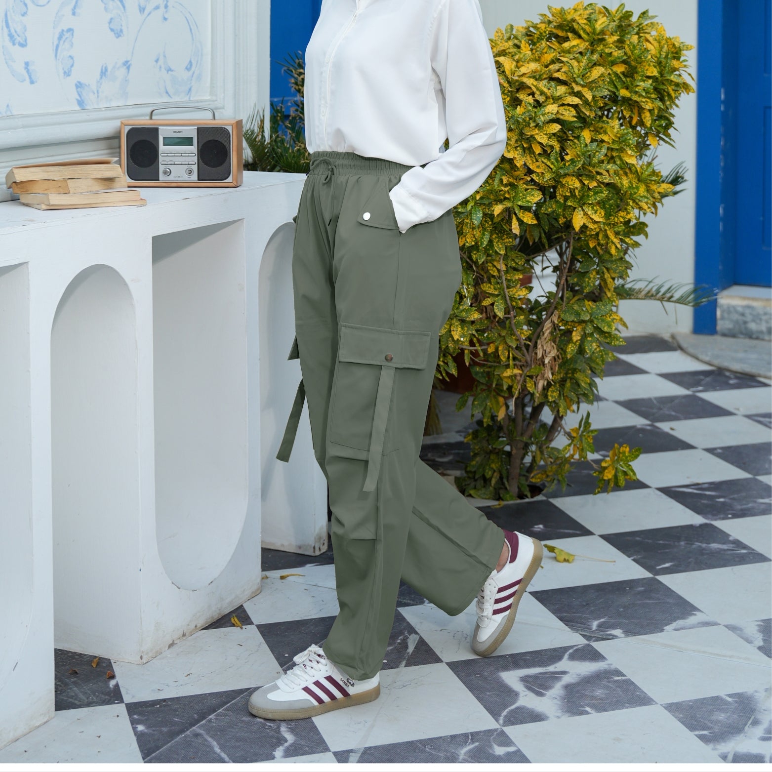 Cherry Chics Urban Utility High-Waisted Cargo Trousers