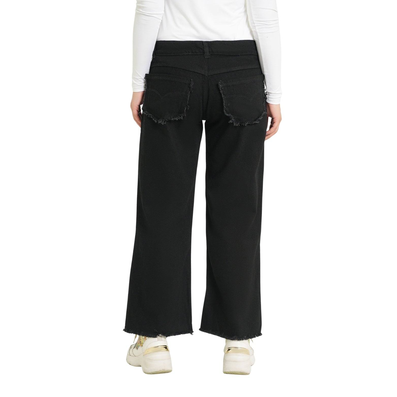 Cherry Chics Button Flare Bell Bottom Denim Jean